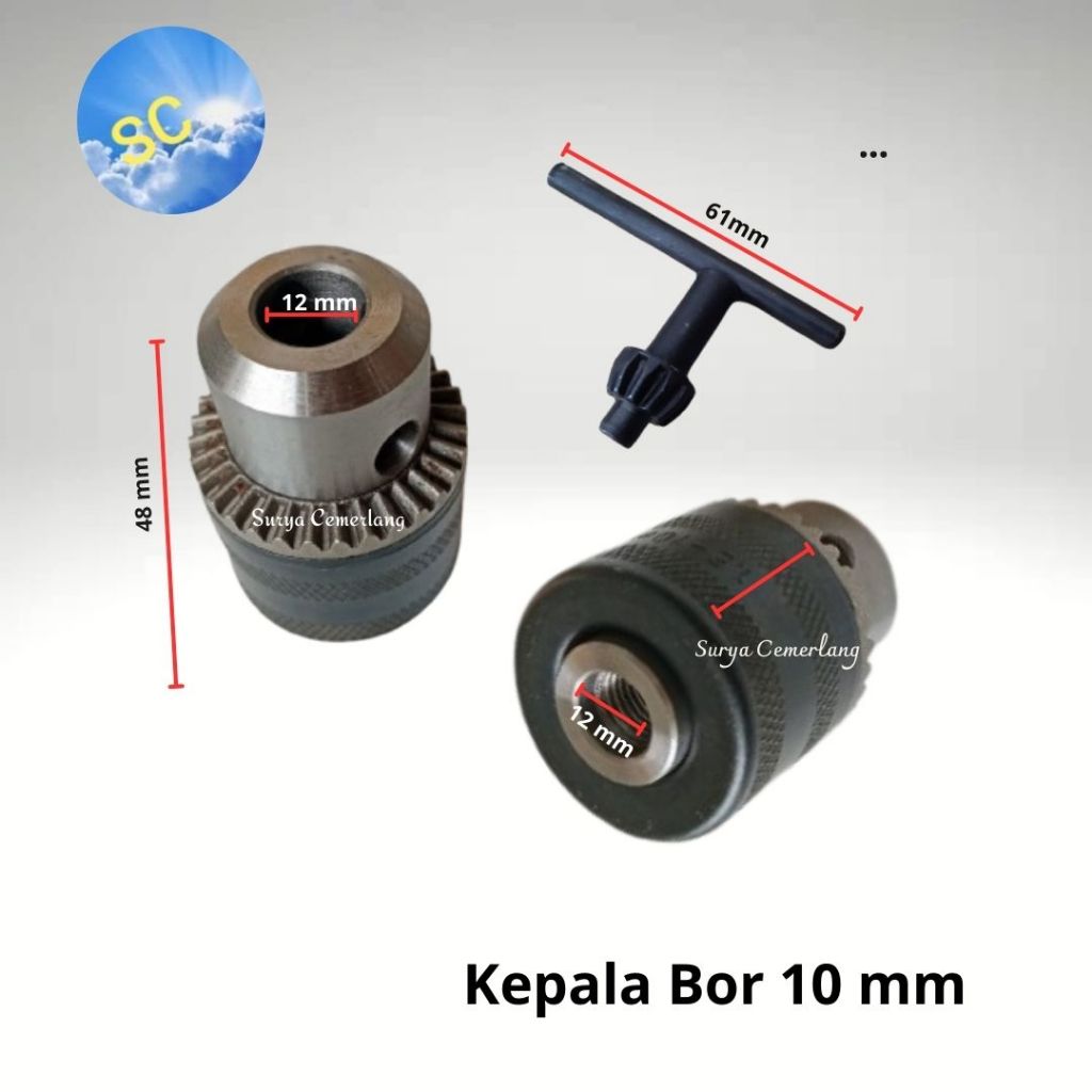 Kepala Bor 10mm Kepala mesin Bor