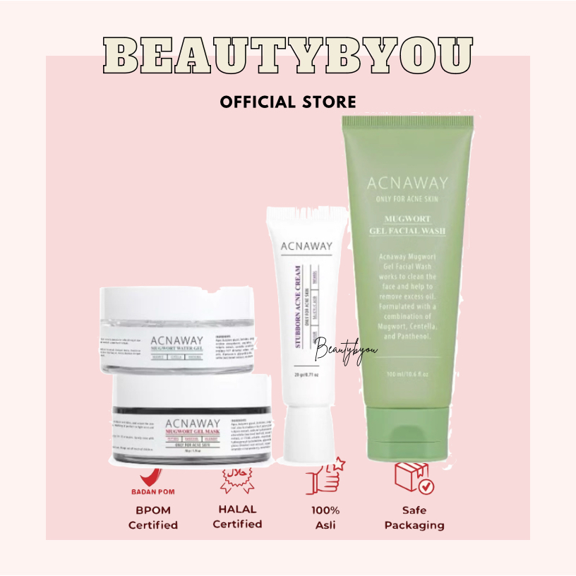 Acnaway Mugwort Water Gel | Acnaway Mugwort Gel Mask | Stubborn Acne Cream Krim Jerawat Acne Spot Tr
