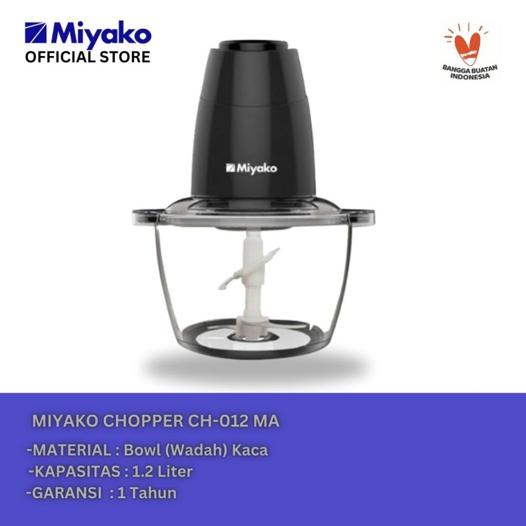 Multi Chopper Miyako CH012MA Food Processor Penggiling Daging - Kaca - 1.2 Liter