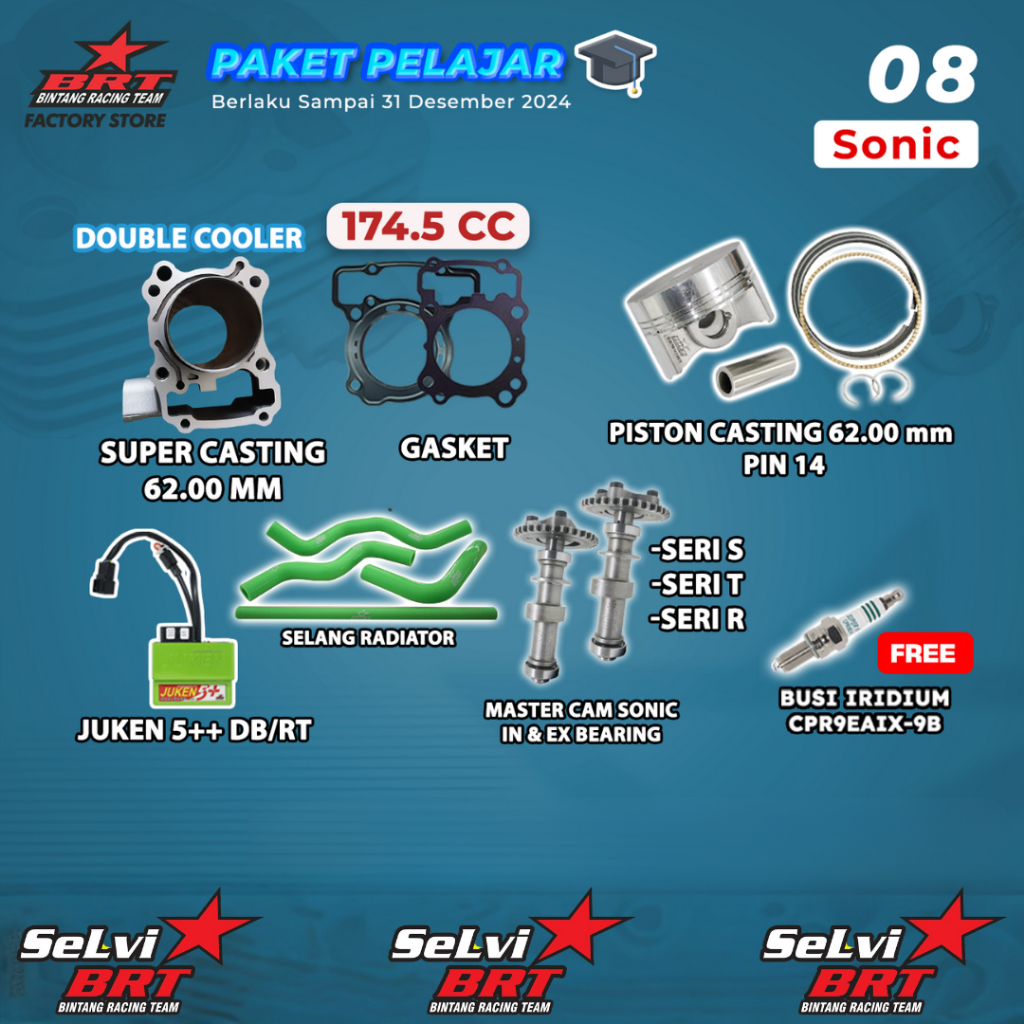 PAKET BOREUP BRT BLOK SET PISTON ECU 5++ DUALBAND RACING TURBO MASTER CAM NOKEN AS SELANG RADIATOR S