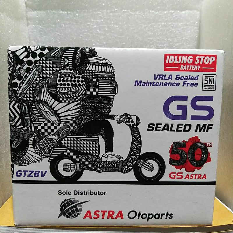 Aki Motor Honda Sonic,Cbr150R,Cb150R,Satria Fu GTZ6V GS ASTRA 100%ori Universal.