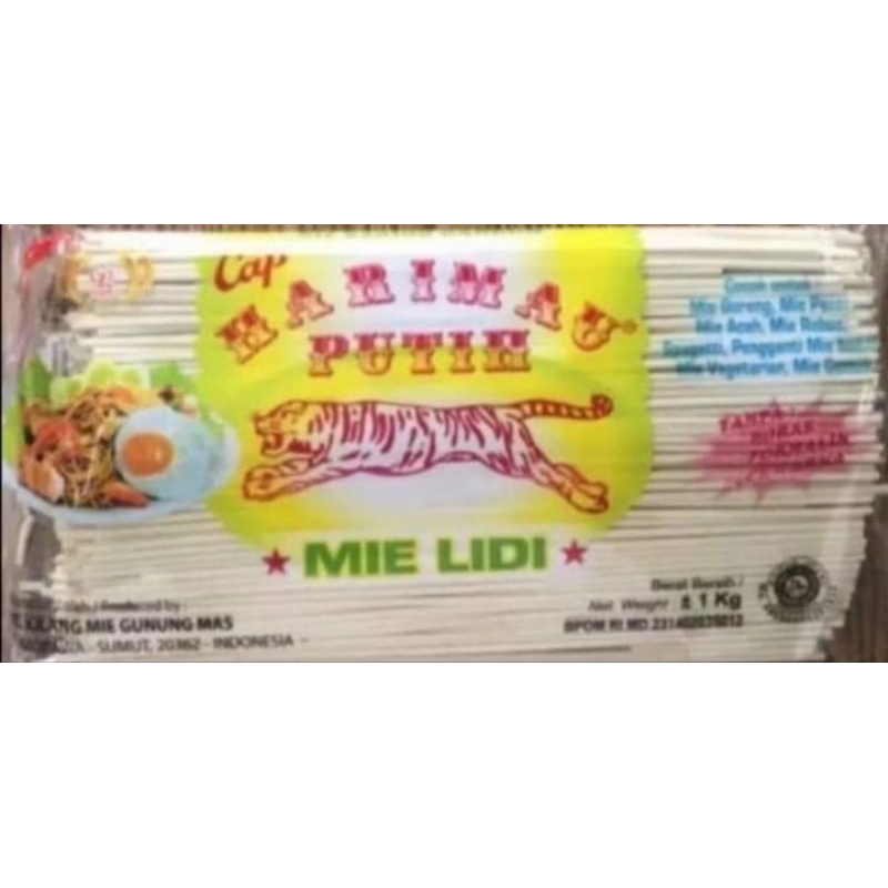 

Mie Lidi Putih GL Cap Harimau 1Kg