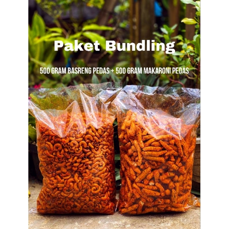 

PAKET BUNDLING BASRENG PEDAS 500 GRAM + MAKARONI PEDAS 500 GRAM (KUKARASA SNACK)
