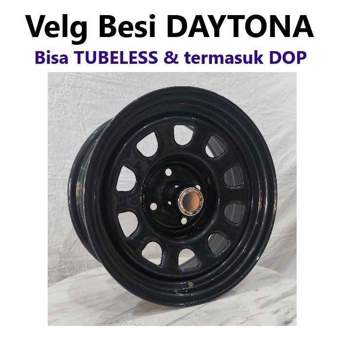 5pcs Velg besi Mobil Steel Daytona 15x7.0 4H 114.3  Ring 15 R15 lebar 7 inci  Toyota Kijang lama Kap