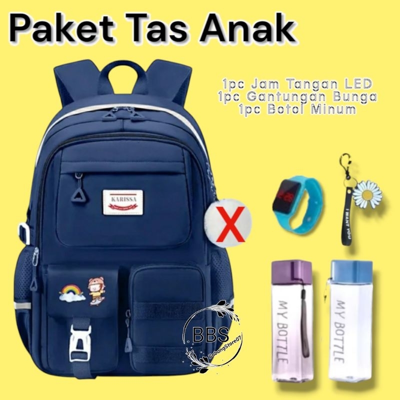 Tas anak Perempuan Tas Ransel Anak Polos Paket Hemat Tas SD SMP