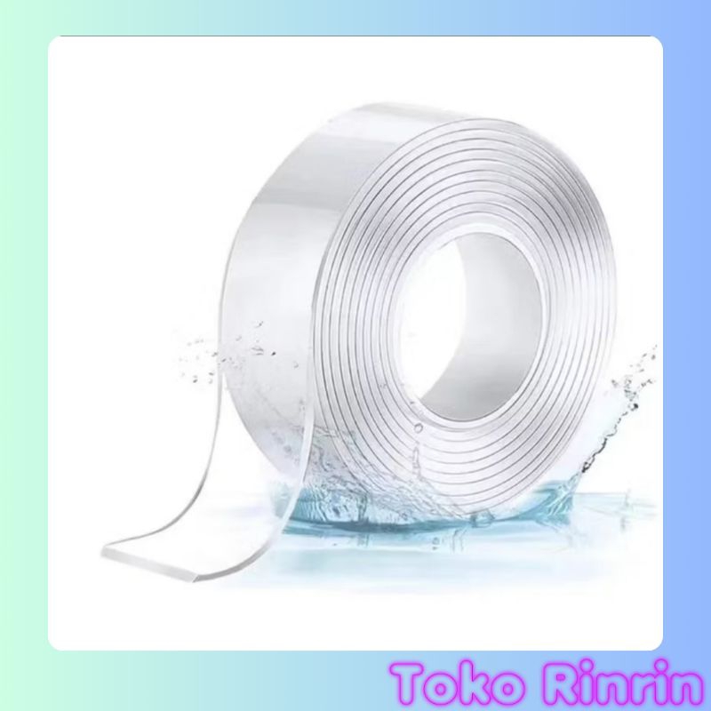 

Rinrin Double tape Nano Magic 3 Meter solasi Bening 3M solatip selotip Roll