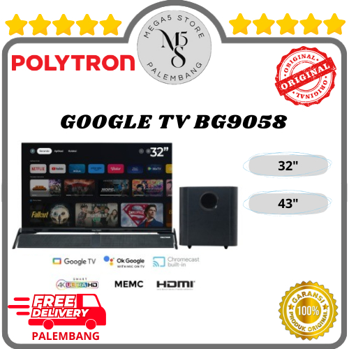 TV LED Polytron 32BG5058 / 43BG9508 LED Polytron LED Polytron Soundbar Android TV Polytron