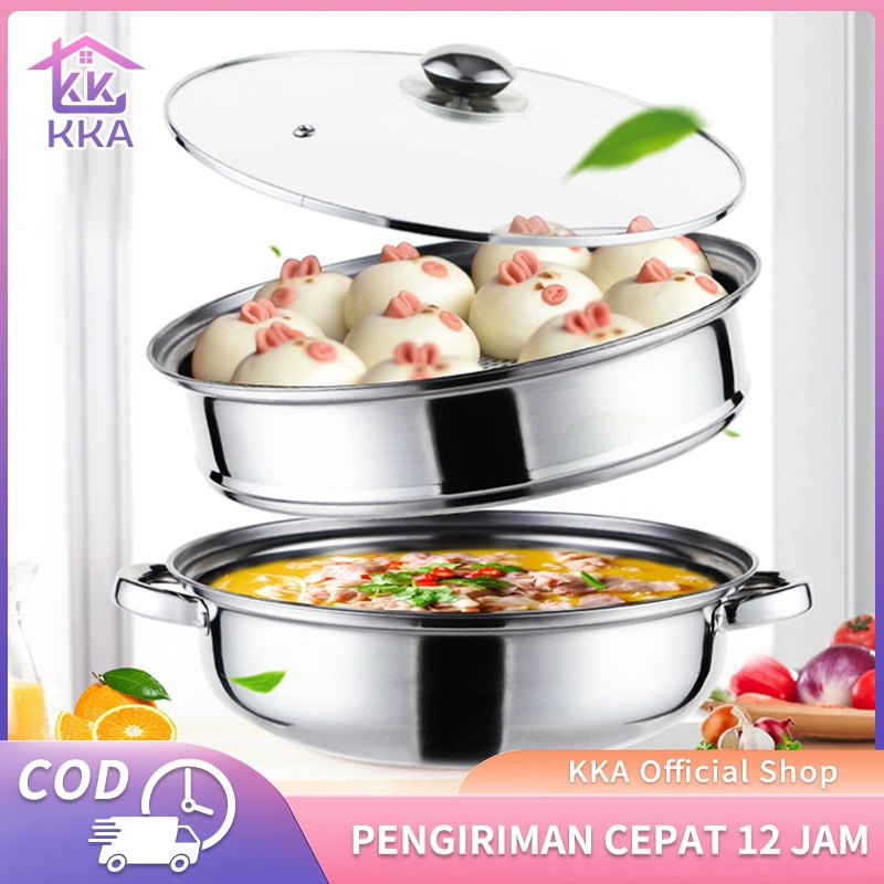 Panci Kukus Panci Steamer Stainless Kukus Siomay 2 Susun panci kukusan stainless steel