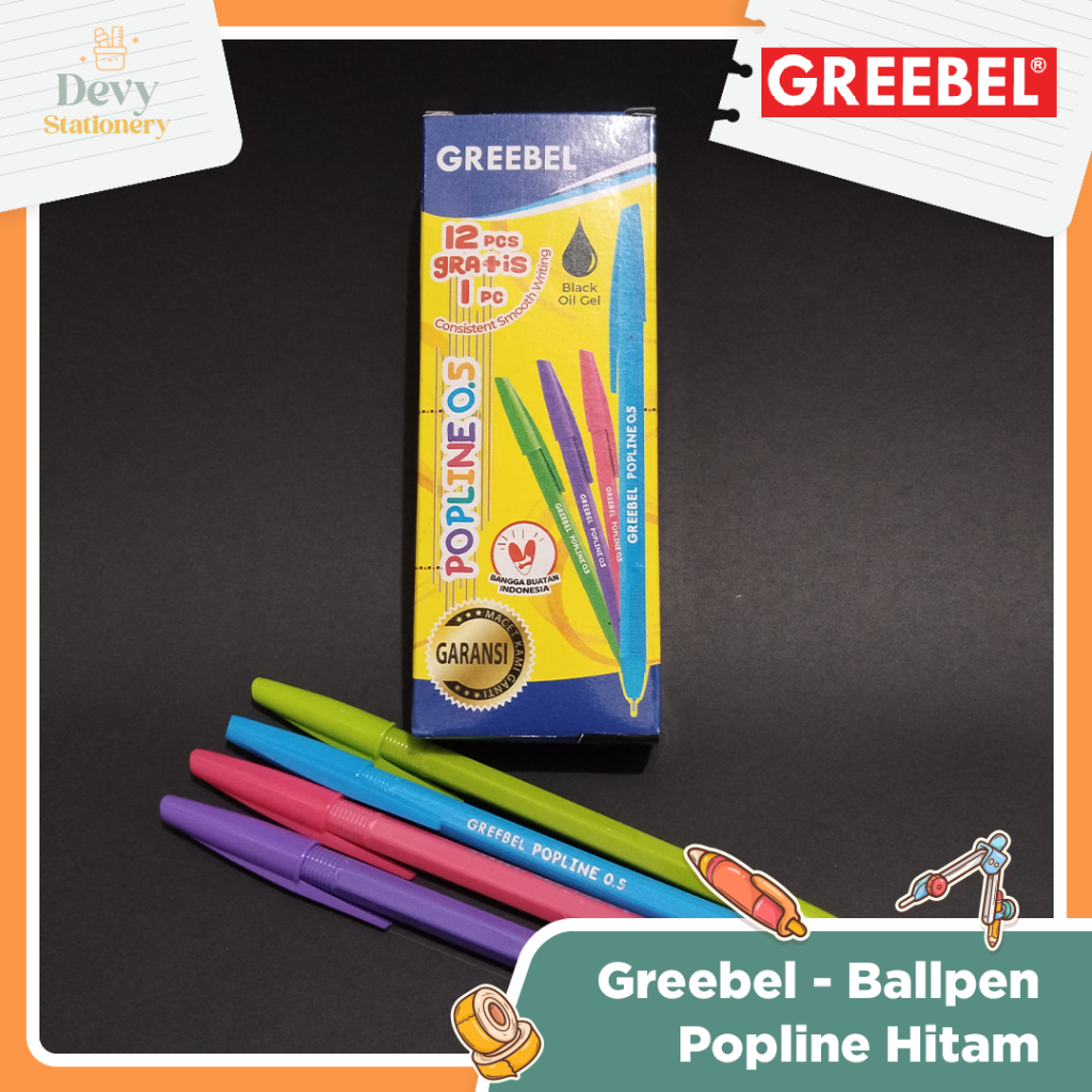 

GREEBEL Ballpen Popline Hitam