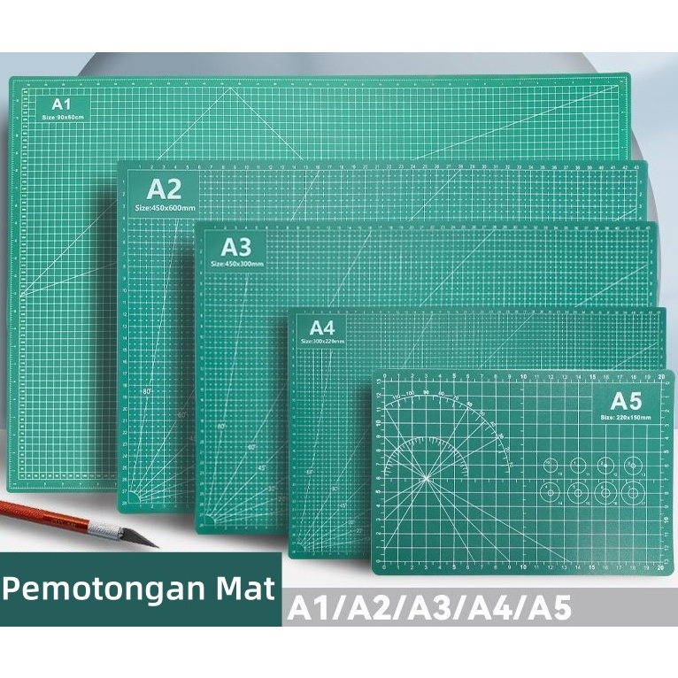 Alas Potong Kertas A1/A2/A3/A4 Cutting Mat PVC Cutting Mat Cutting Mat Dua Sisi Alat Double-Side