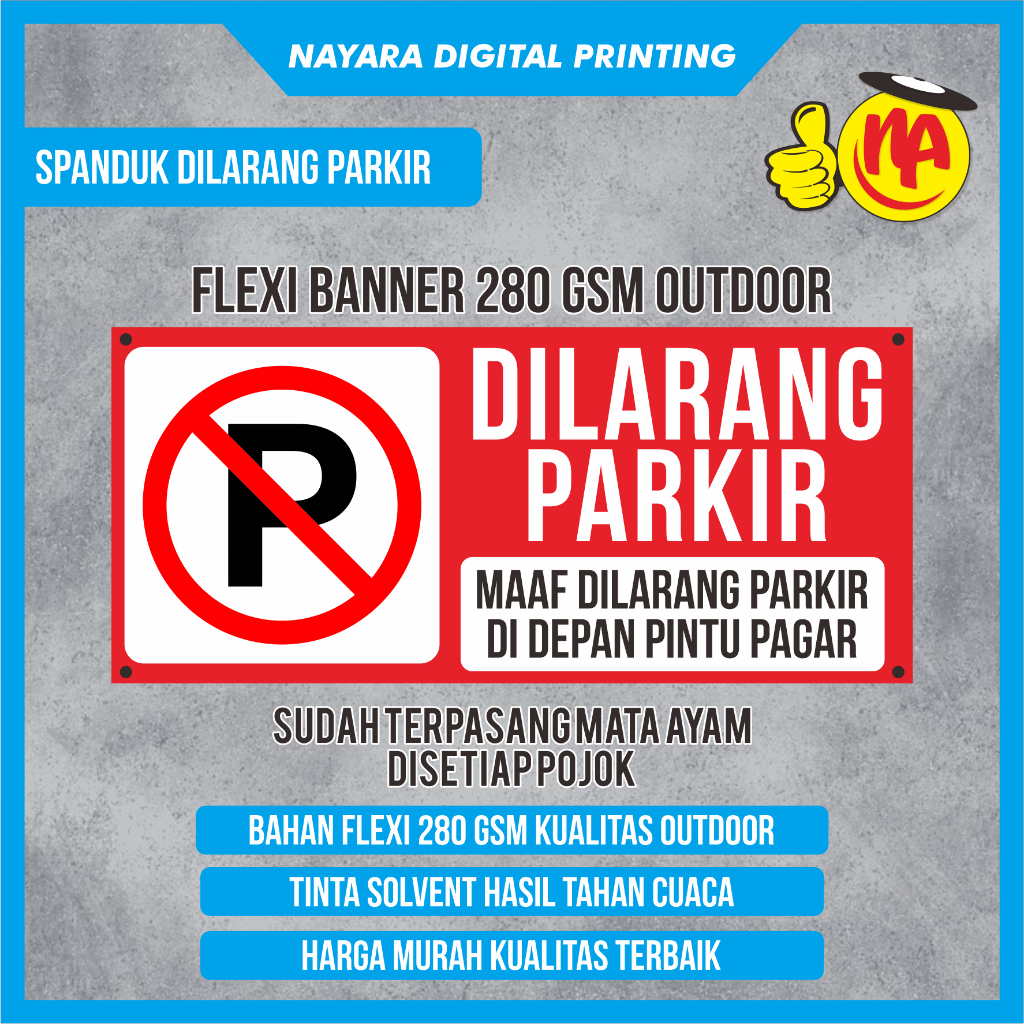 spanduk dilarang parkir / spanduk banner dilarang parkir / banner larangan / spanduk larangan