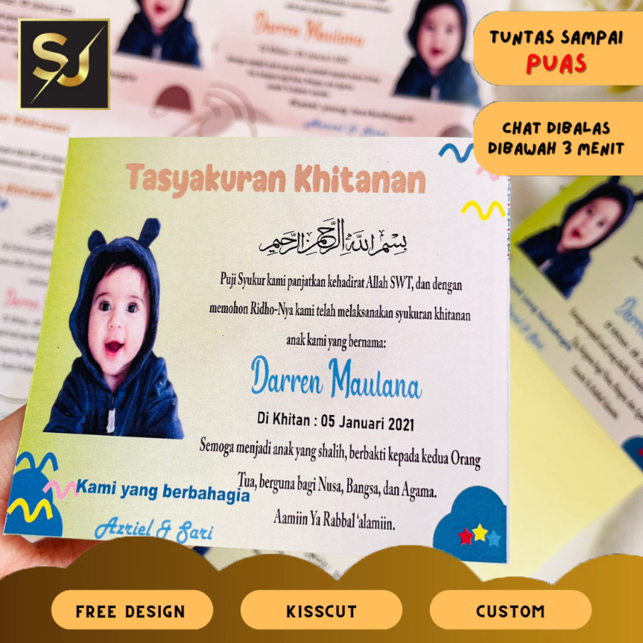 

Stiker Label Syukuran Khitanan - Tasyakur Walimatul Khitan sticker sunatan persegi murah chromo