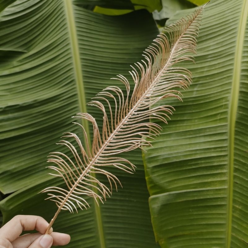daun emas bulu daun hias daun palsu daun plastik dekorasi seserahan bahan buket