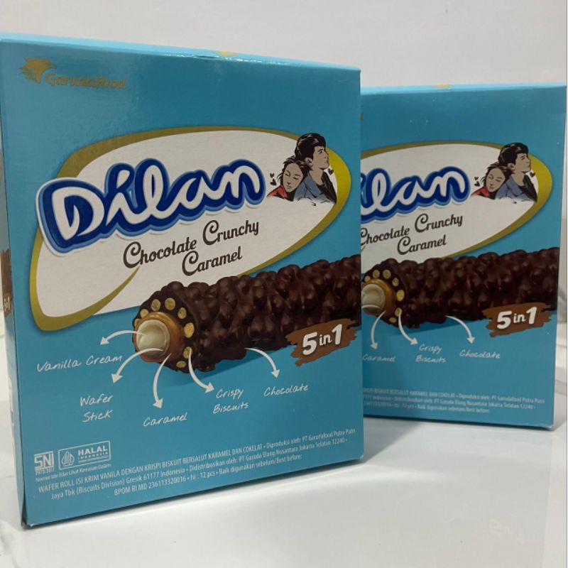 

Dilan chocolate crunchy caramel 1 box isi 12 pcs @29g