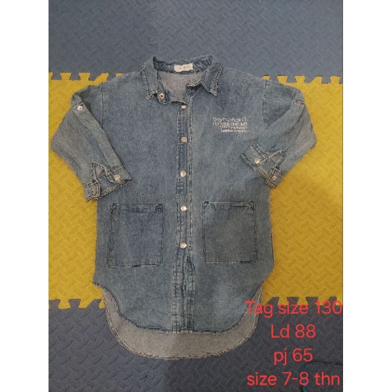 Tunik denim tunik jeans anak jaket jeans anak perempuan modis