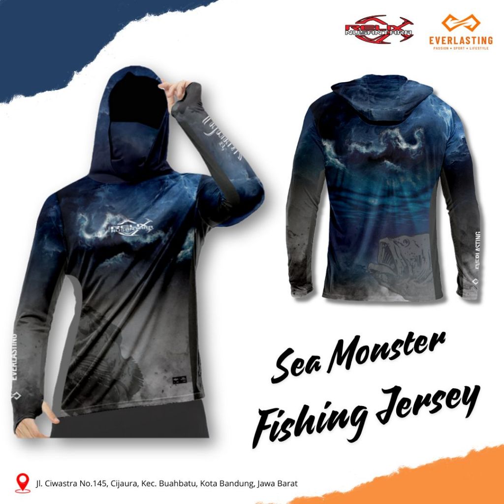 Jersey Mancing Pria Wanita Sea Monster Relix Nusantara X Everlasting Gear Dry Fit