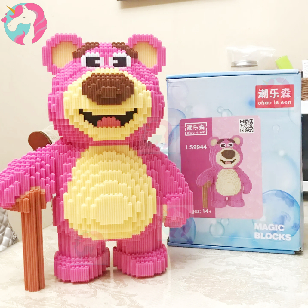 Lotso Bear Strawberry Nano Block Besar/nano blocks kaws/nano block jumbo Mainan Boneka Kado Ulang Ta