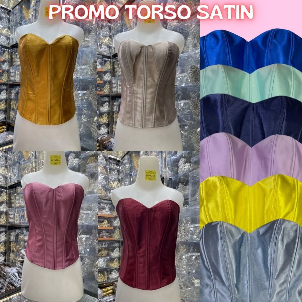 Longtorso Satin / Kamisol Satin Resleting Samping Seri Warna dan Ukuran