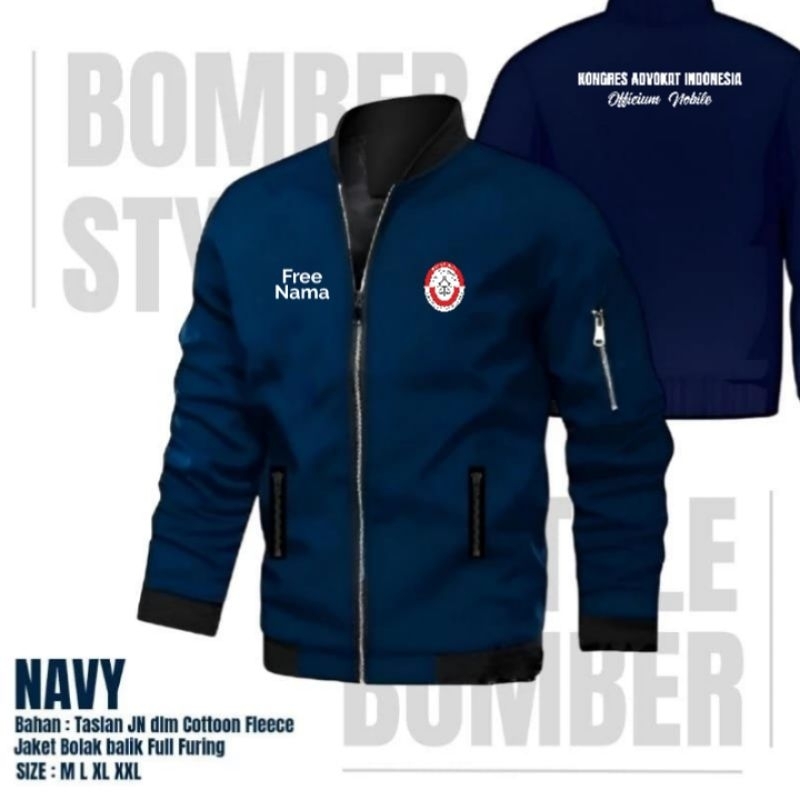 JAKET BOMBER KONGRES ADVOKAT INDONESIA OFFICIUM NOBILE BORDIR/SABLON TERBARU FREE REQUEST DESAIN NAM