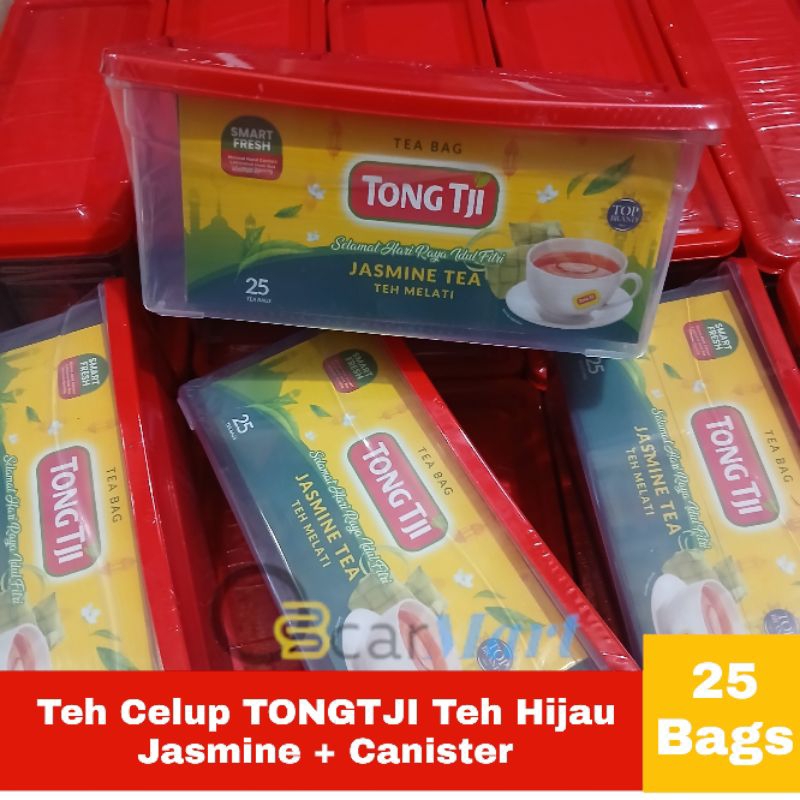 

Teh Celup TONG TJI Jasmine Tea Bonus Canister Asli Teh Hijau Melati isi 25 Bag