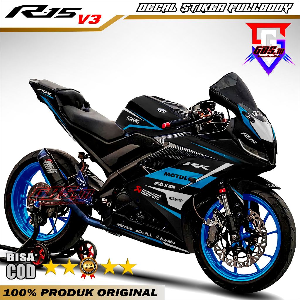 (BISA COD) Decal R15 V3 Fullbody Stiker R15 V3 Full Body Striping Motor R15 V3 Motif Livery Motul