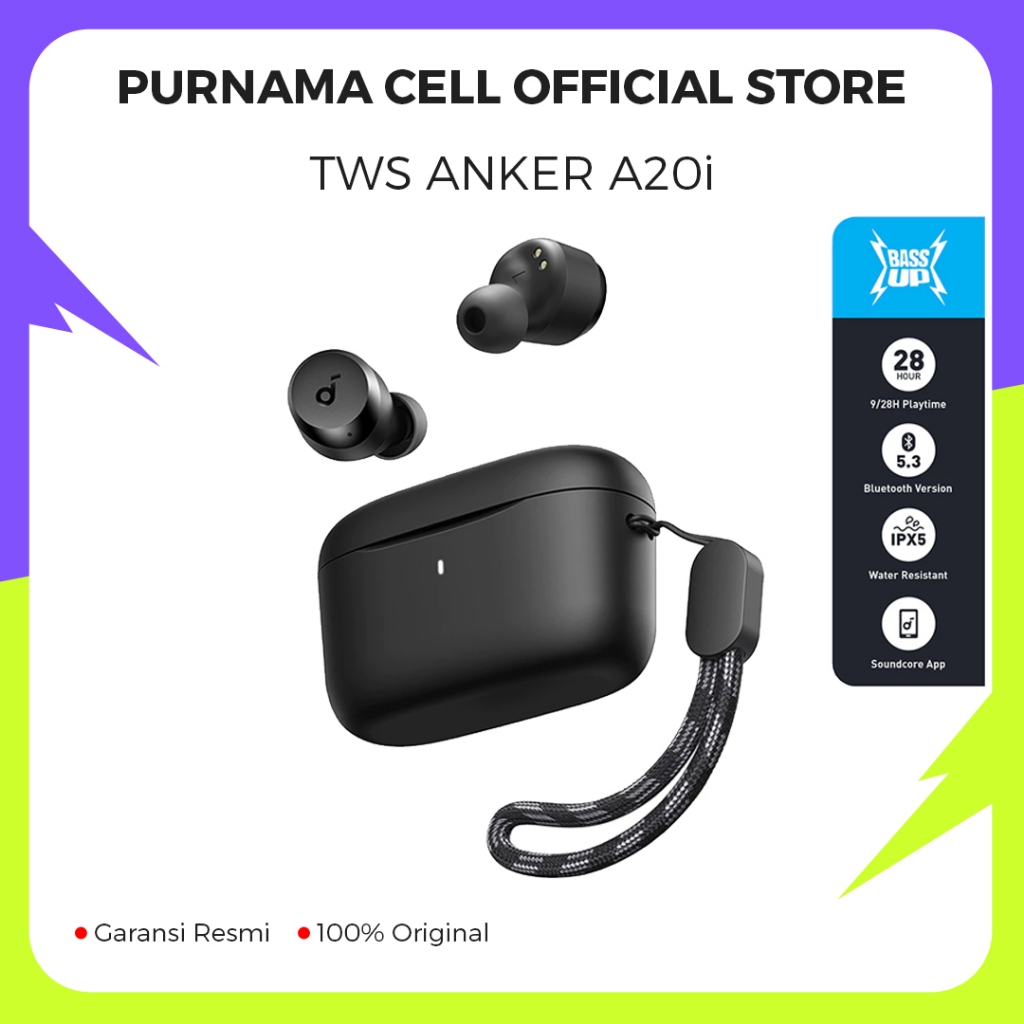 TWS Anker A20i Headset Bluetooth Earbuds Garansi