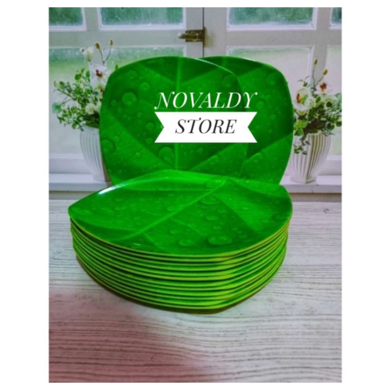 PIRING PRASMANAN MELAMIN BENTUK DAUN PERSEGI