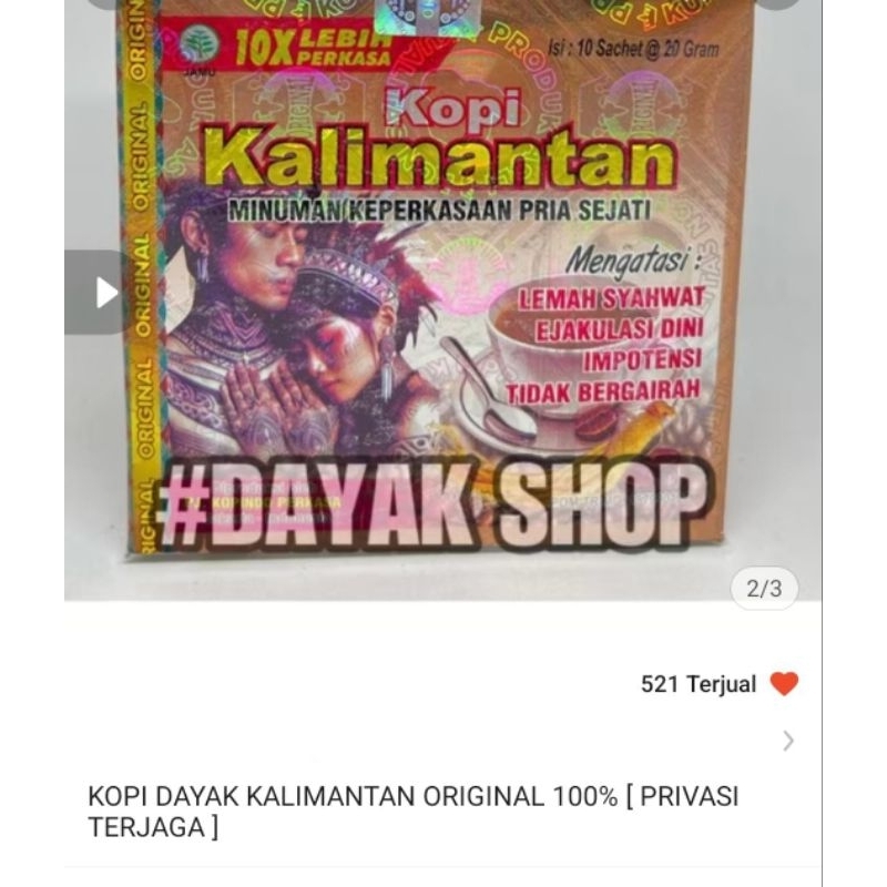 

KOPI DAYAK KALIMANTAN COFFEE DAYAK PUTIH ORIGINAL KOPI STAMINA PRIA