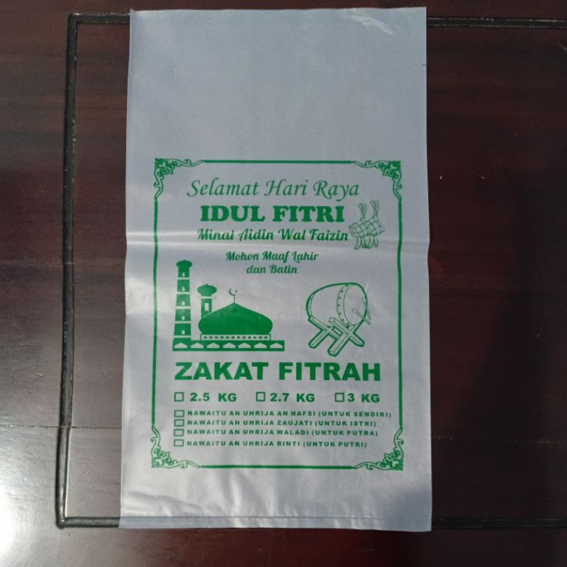

100 lembar plastik zakat UK 2,5kg,2,7kg, 3kg