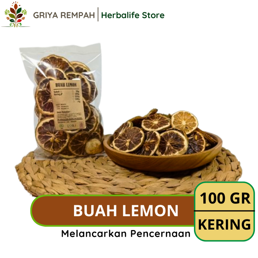 

BUAH LEMON KERING 100 GRAM Jeruk Sitrun Limun Rempah Herbal Simplisia Alami Minuman Segar Kesehatan & Ramuan Kering Tradisional Citrus limon