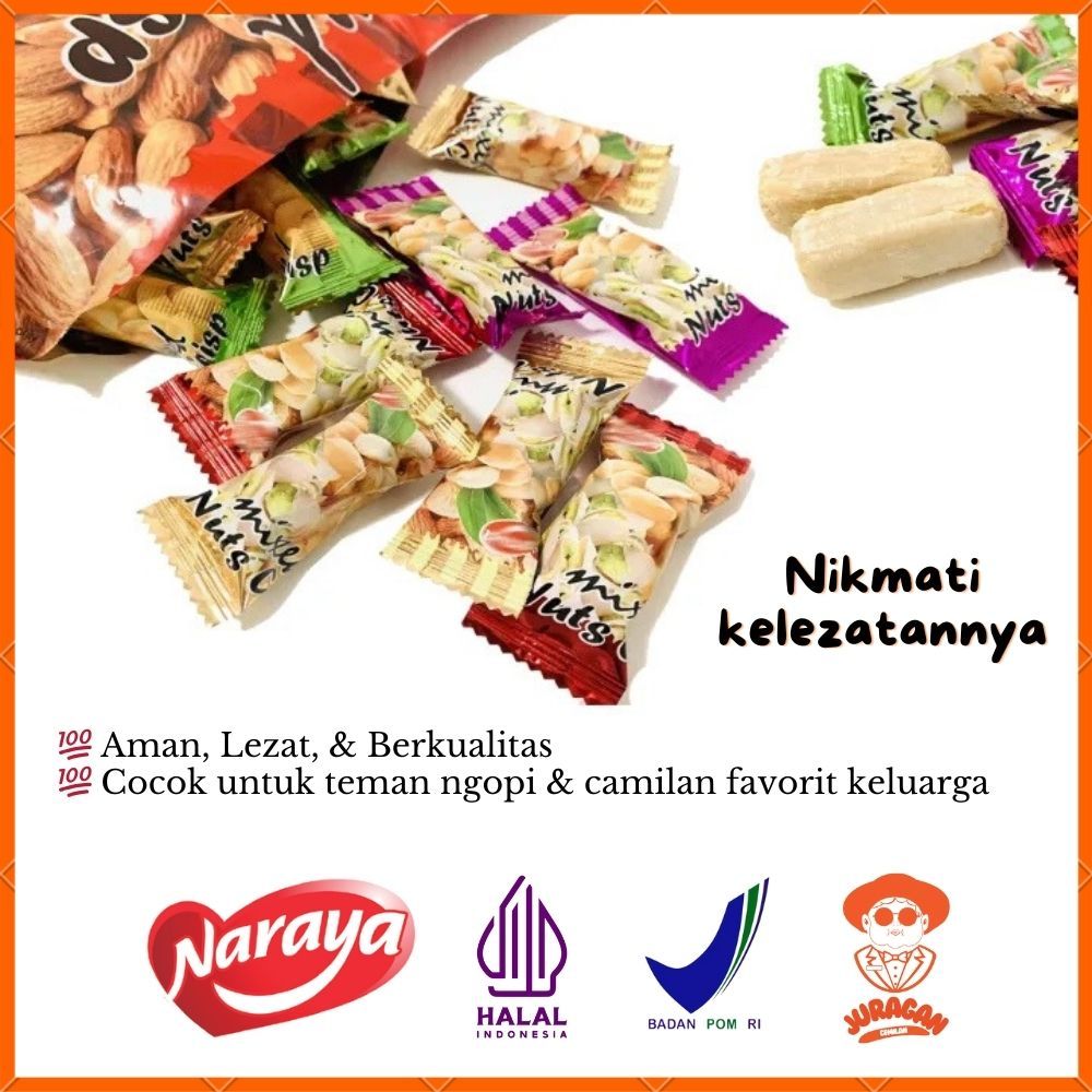 

RB Naraya Mixed Nuts Crispy Tingting Kacang Permen Halal 400gr