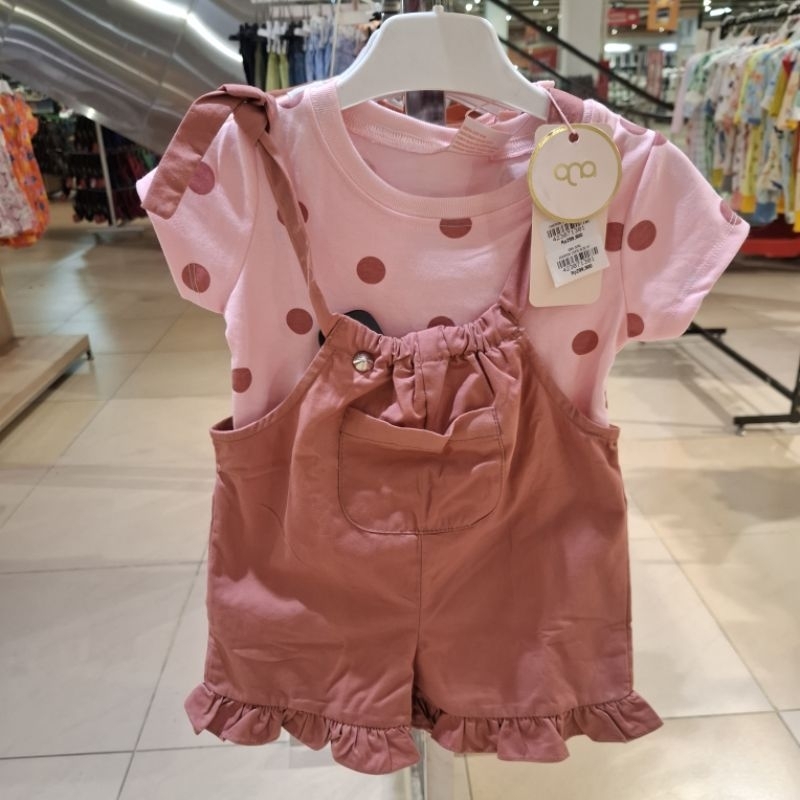 Qna Baju Overall Setelan One set Anak Perempuan Original 1-4th