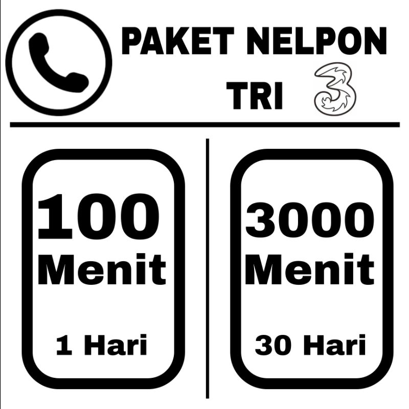 PAKET NELPON/TELPON TRI 1HARI 30HARI