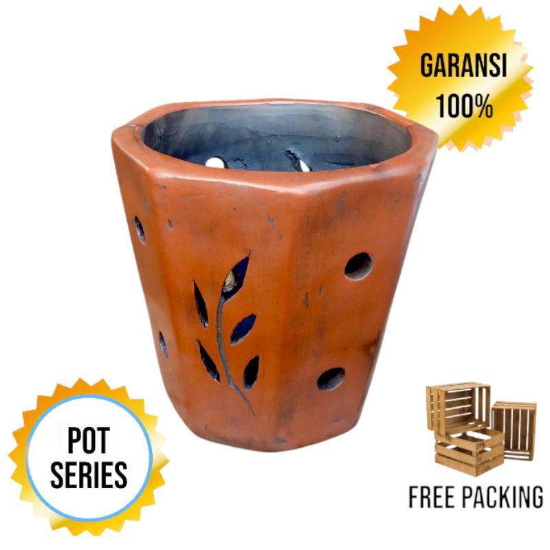 Pot Gerabah Tanah Liat
