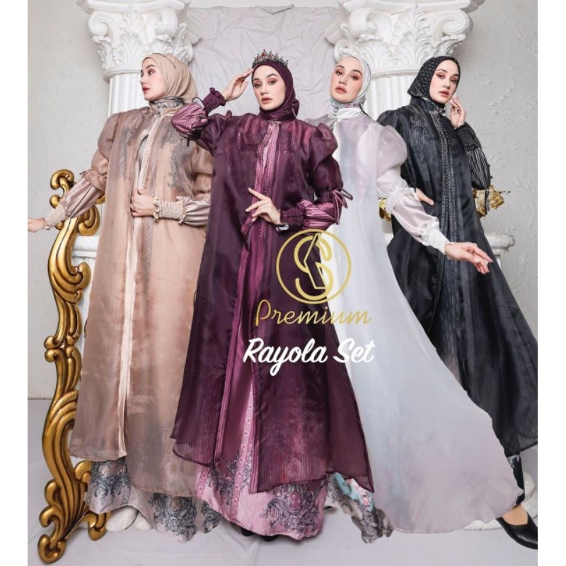 NEW SERIES RAYOLLA SET ARMANY SILK PRINTING WUDHU FRIENDLY GAMIS SYAR'I ORI PREMIUM GAMIS LEBARAN GA