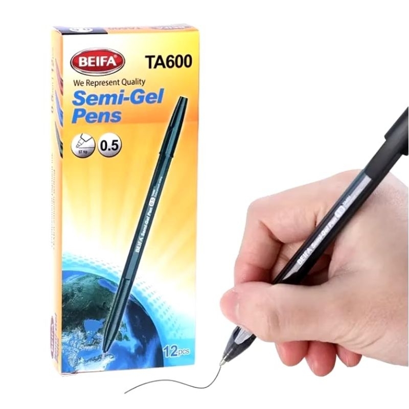 

Happy - Beifa Ball Pen Pulpen Pena Hitam Semi Gel Pen 0.5mm TA600 Harga Perpcs
