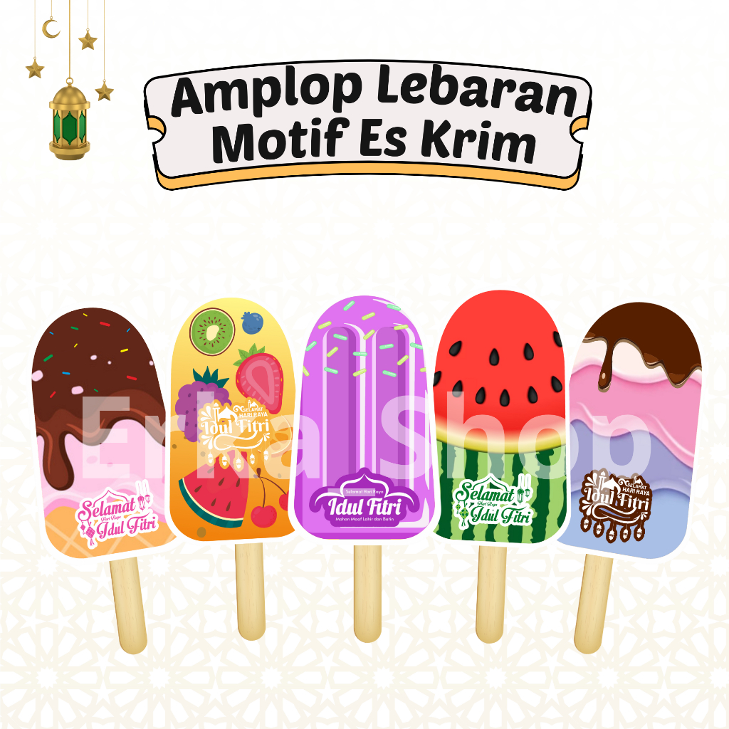 

[ISI 5 PCS] AMPLOP LEBARAN ES KRIM/ICE CREAM AMPLOP LEBARAN IDUL FITRI 2025 MURAH TERBARU