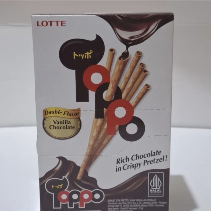 

lotte toppo vanila coklat 1 box