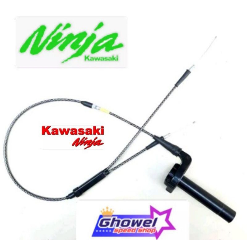 gas spontan ninja 2 tak model yz kabel ful karbon 2 cabang/gas spontan yz pnp ninja r,rr,ss, ninja 2