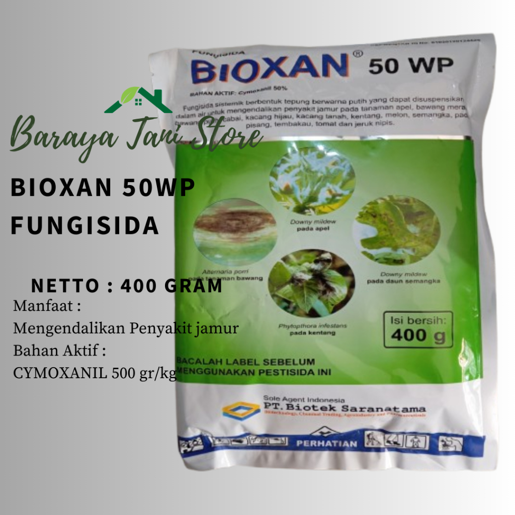 FUNGISIDA BIOXAN 50 WP 400 GRAM MENGENDALIKAN PENYAKIT JAMUR TANAMAN