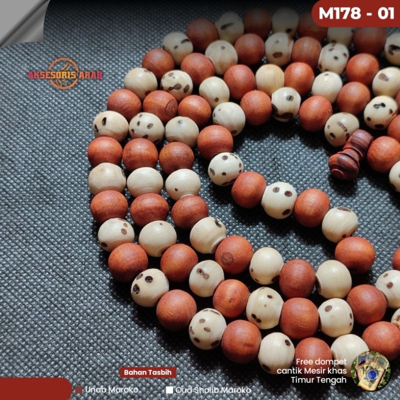 Tasbih Unab Maroko Mix Oud Sholib Maroko dan Yuser Laut Merah