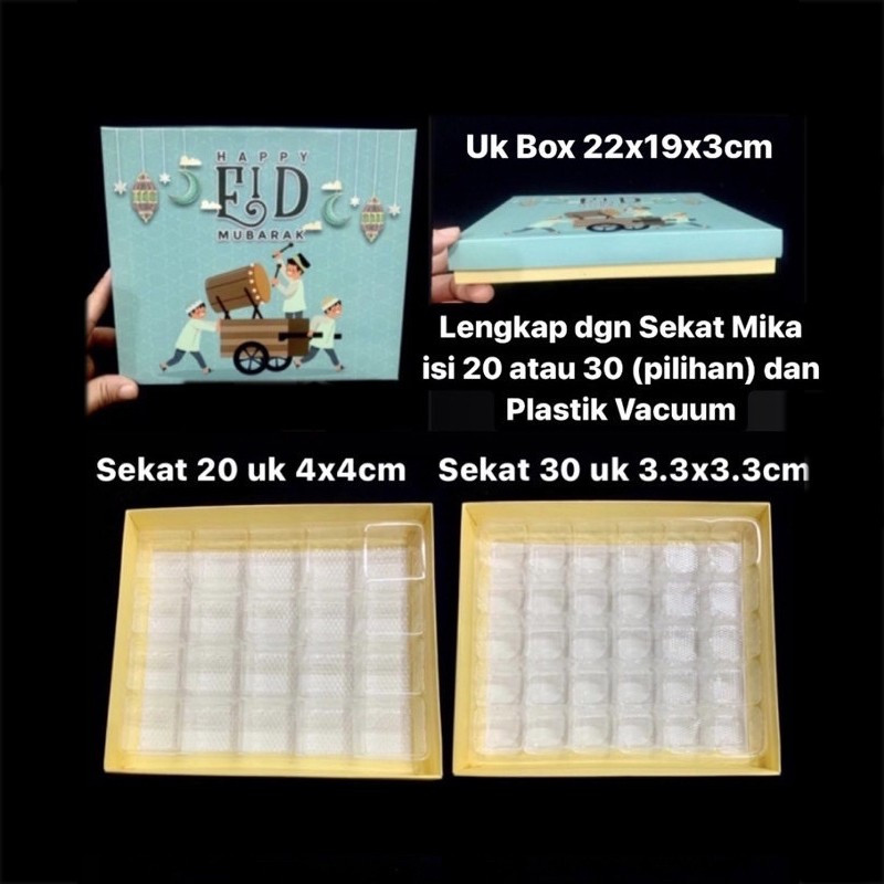 

3 Pcs Box Nastar Bedug Biru Idul Fitri sekat 30 Hampers Lebaran Permen Coklat