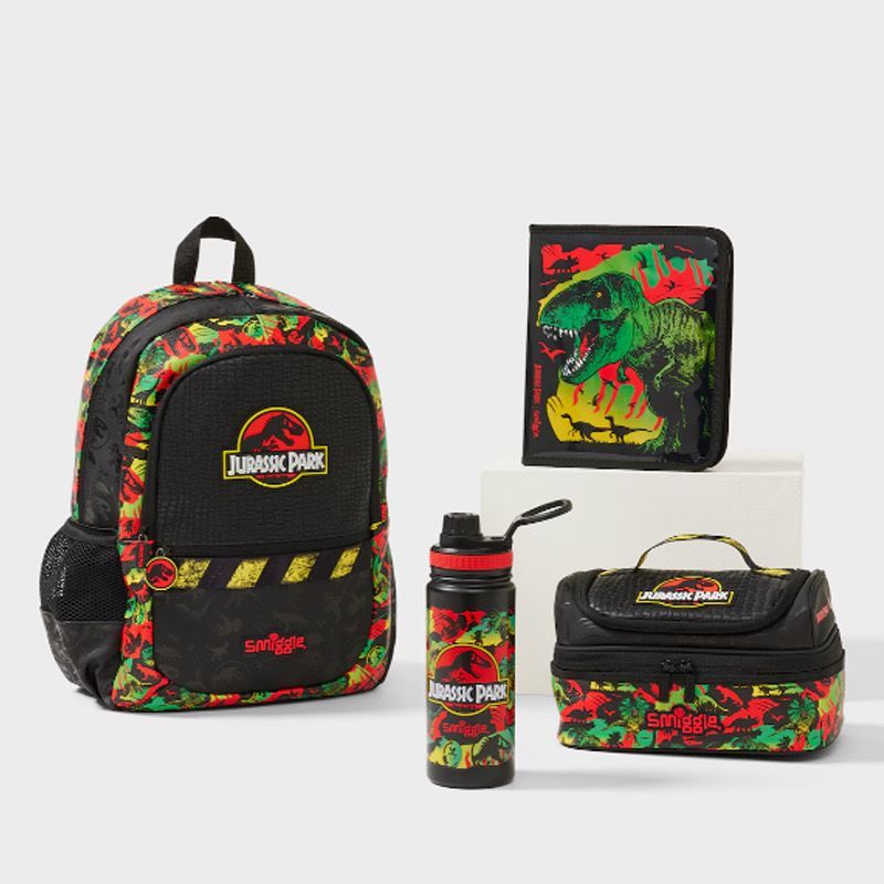 Tas Smiggle Anak Laki - Laki Seri Jurassic Park Ransel Backpack / Lunch Bag / Lunch Box / Trolley