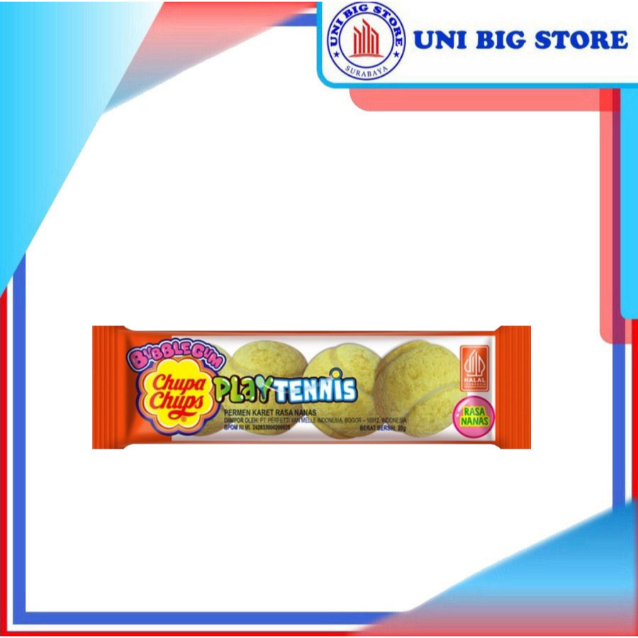 

Chupa Chups Play Tennis Pineapple Bubble Gum 20 gr Permen Karet Nanas