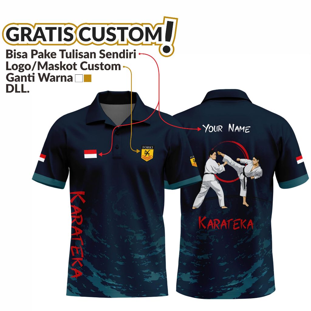 Kaos Karate Bisa Pake Nama Gratis Jersey Karate Gratis Custom Terbaru