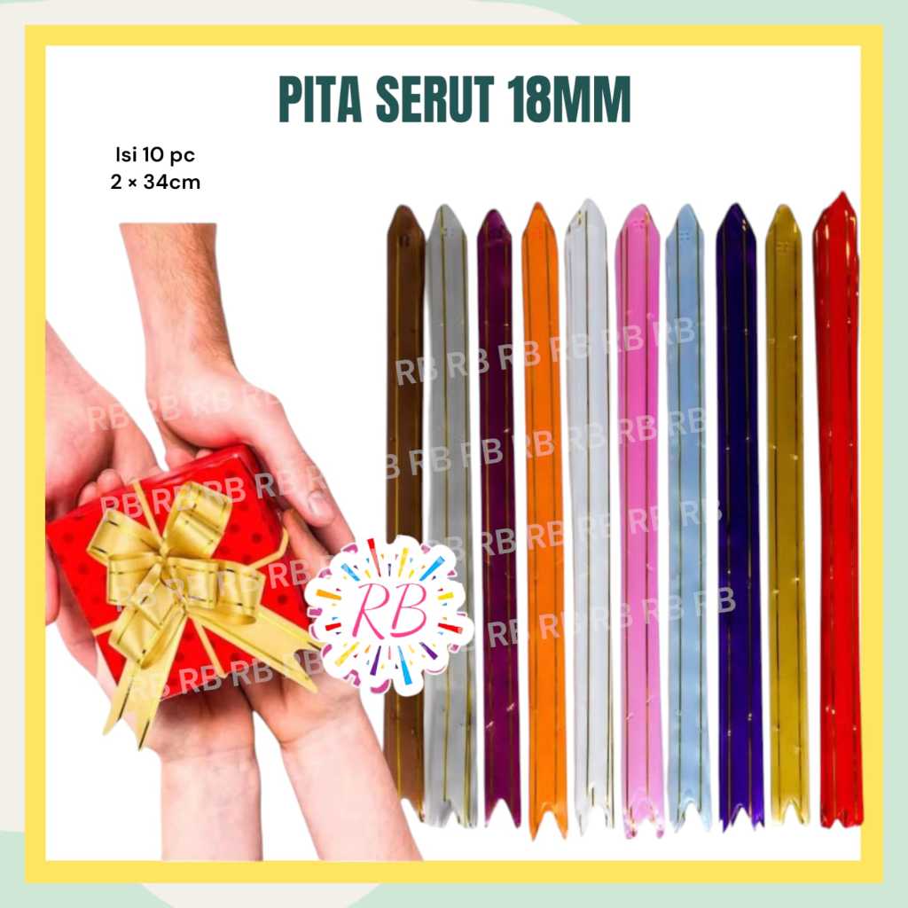 

Pita Serut 18 mm LIST EMAS isi 10 pc / Pita Tarik Kecil / Hiasan Parcel Idul Fitri Lebaran