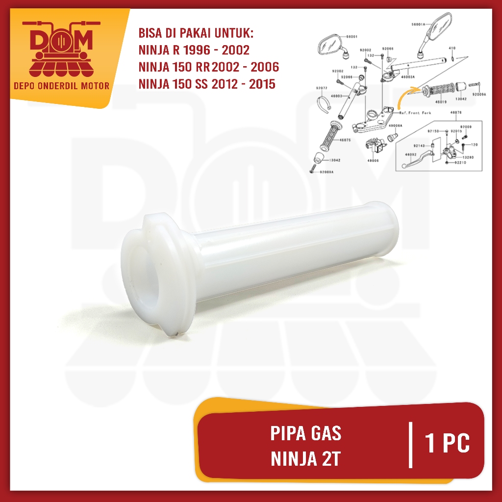 Pipa Gas Ninja 2T (PSP) Selongsong Slongsong Putihan Gas Kawasaki Ninja R Ninja RR