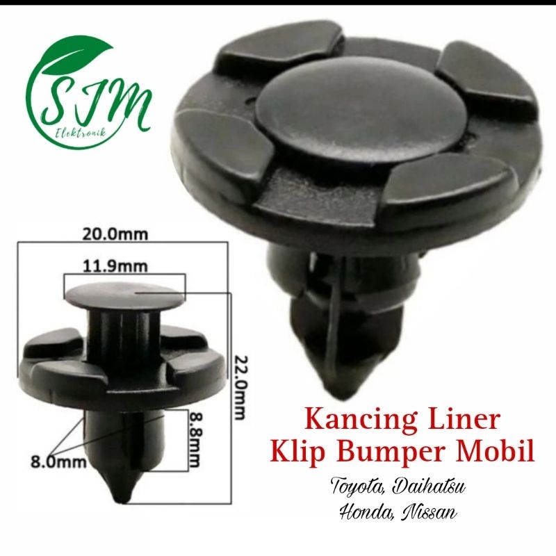 50 buah KLIP BUMPER MOBIL TOYOTA MITSUBISHI NISSAN kancing klip liner Bemper mobil klip Mobil Avanza