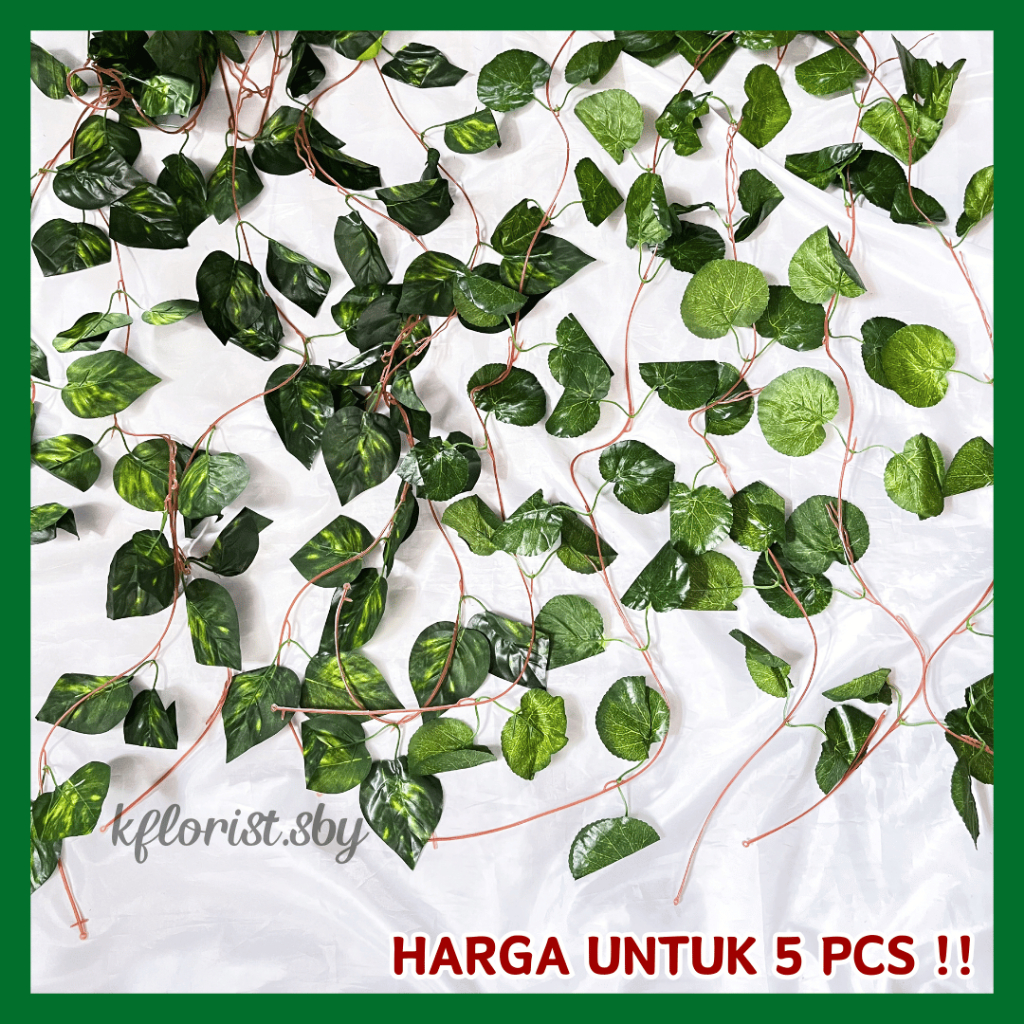 [5 PCS] Daun Rambat Plastik - Sirih - Semangka Rambat Juntai Gantung Hiasan Pernikahan Wedding Taman