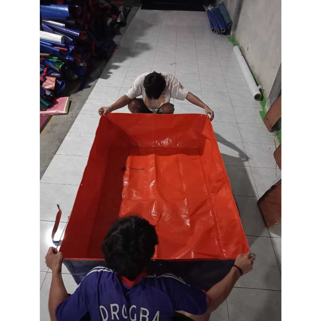 Terpal Kolam Terpal Ikan Kotak A20 Ukuran 300x100x30 Bahan Awet Import Korea Bucheon